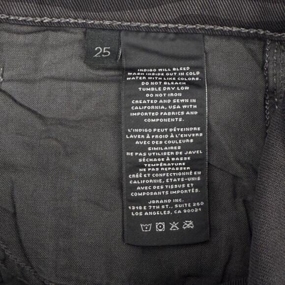 J Brand Ruby High-Rise Crop Cigarette Jean Womens In Black Dazzle Destruct 25 - Picture 5 of 7